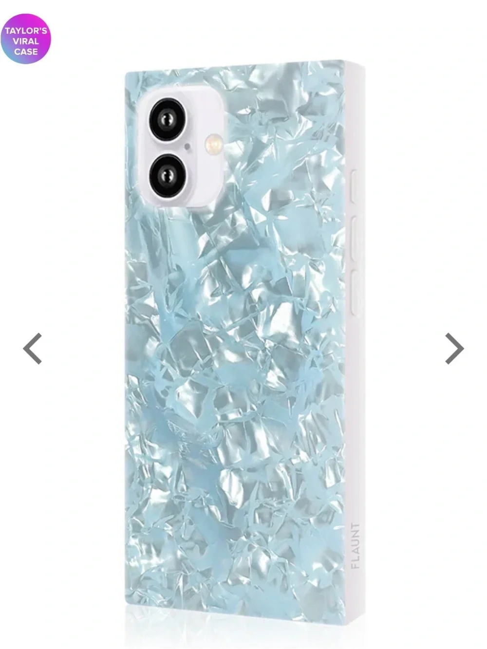 FLAUNT SQUARE® Icy Blue Pearl iPhone Case